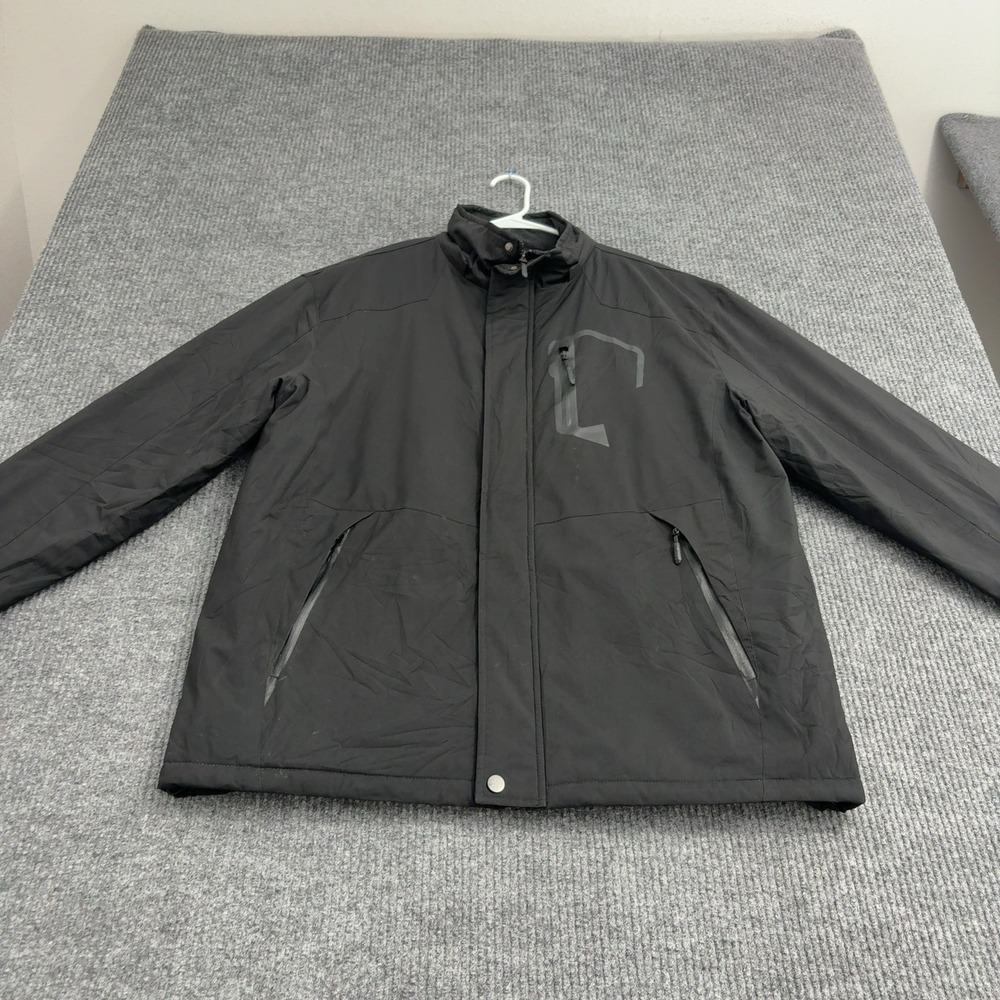 GOTO31 Jacket Mens L Black Polyester Heated Mock Neck Fleece Lined Techwear